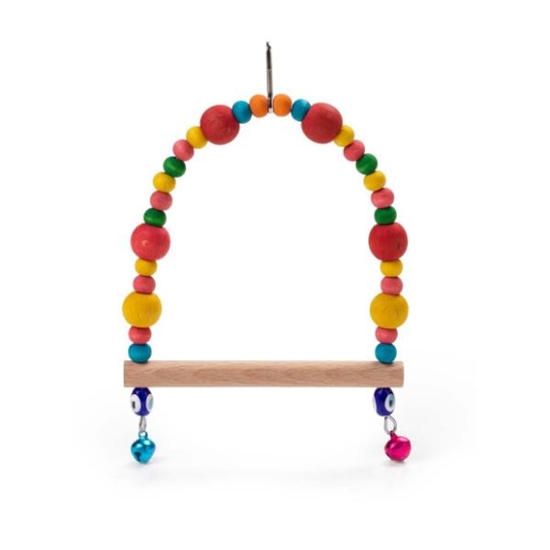 Picture of LeoPet Swing Toy for Birds with Wooden Beads and Bell